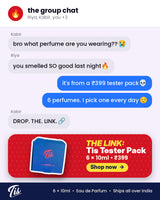 Group chat asking about the Tis Tester Pack